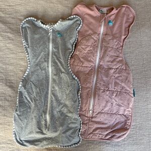 Love to Dream Gray and Pink Swaddle Set